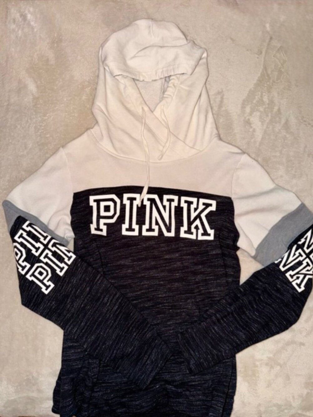 ✨PINK Victoria's Secret Cowl-Neck pull over hoodie (Size LRG)✨